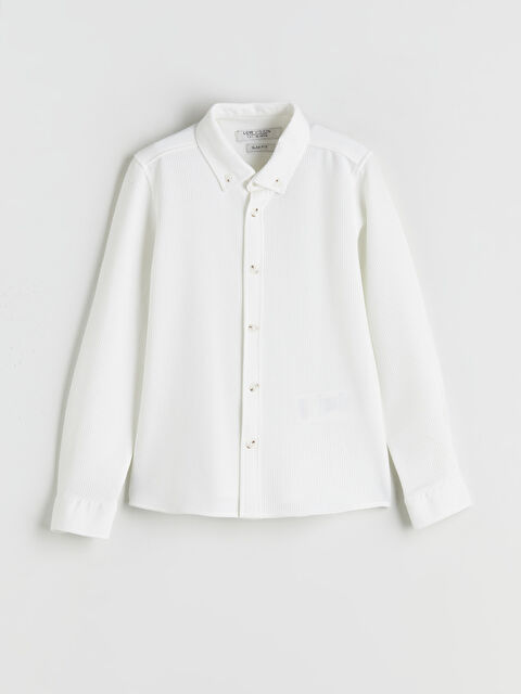 LCW ECO Uzun Kollu Dokulu Erkek Çocuk Gömlek - W5J337Z4-Q6K
