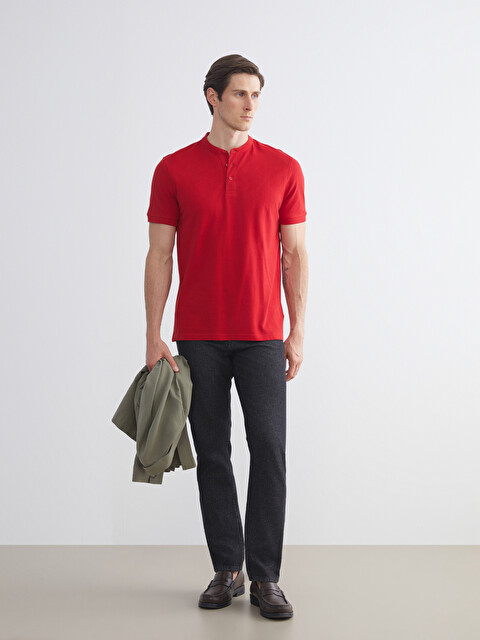LCWAIKIKI Classic Men's Mandarin Collar Piqué T-Shirt - W5J348Z8