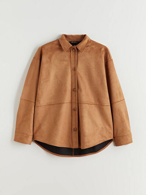 LCW Vision Oversize Suede Look Women's Shirt - W5J452Z8-DXZ