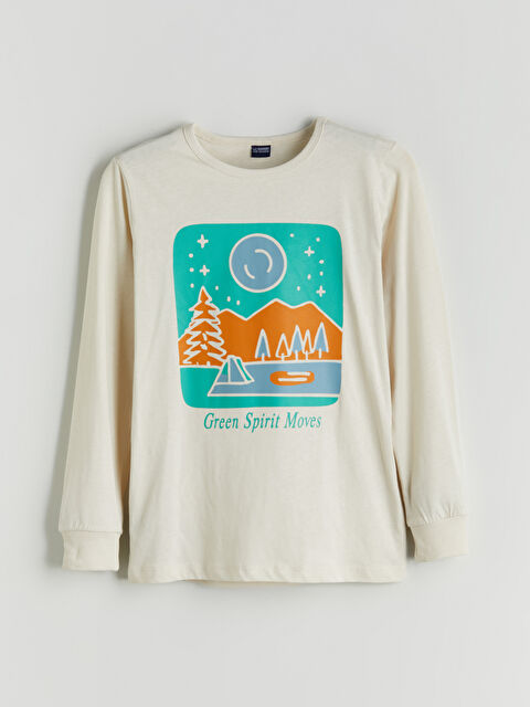 LCW ECO Bisiklet Yaka Erkek Çocuk Pijama Üst - W5J488Z4-FWZ