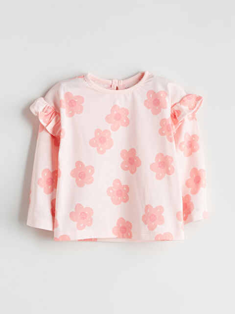 LCW baby Çiçekli Fırfır Detaylı Kız Bebek Bluz - W5J566Z1-LSZ
