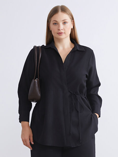 LCWAIKIKI Classic Kruvaze Yaka Kadın Gömlek Tunik - W5J573Z8-CVL