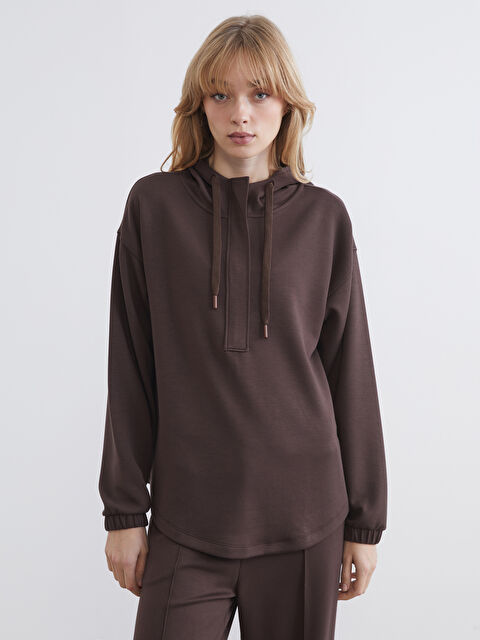 LCW Vision Woman BROWN Hoodie - W5J643Z8-HEC