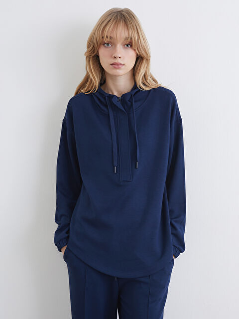 LCW Vision Woman NAVY Hoodie - W5J643Z8-R4J