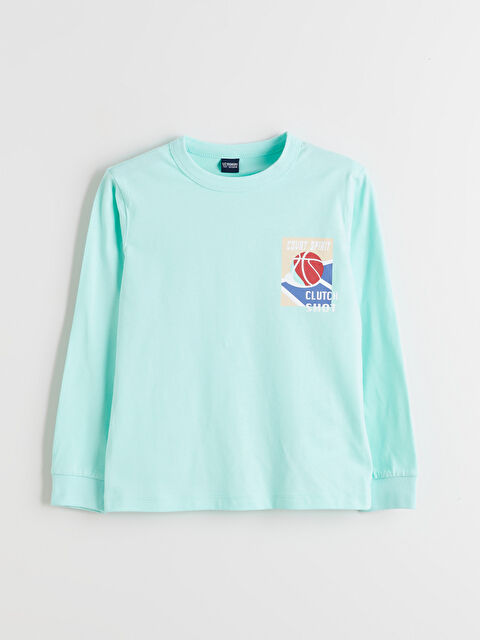 LCW ECO Bisiklet Yaka Baskılı Erkek Çocuk Tişört - W5J756Z4-YWZ