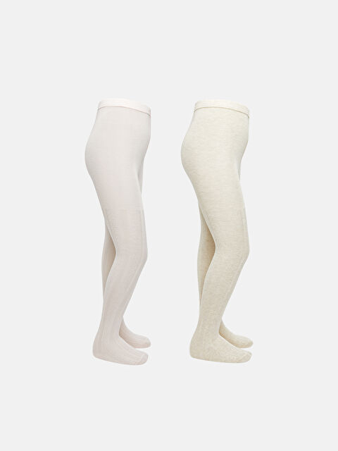 LCW ECO Desenli Kız Çocuk Külotlu Çorap 2'li - W5J794Z4-FS2