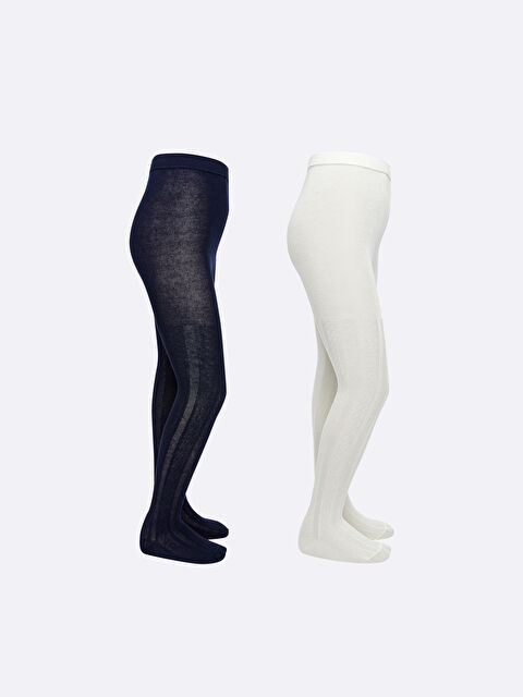 LCW ECO Desenli Kız Çocuk Külotlu Çorap 2'li - W5J794Z4-HEL