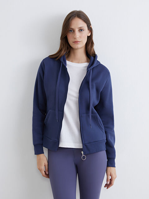 LC WAIKIKI Hooded Women's Zip-Up Sweatshirt - W5J874Z8-JC7