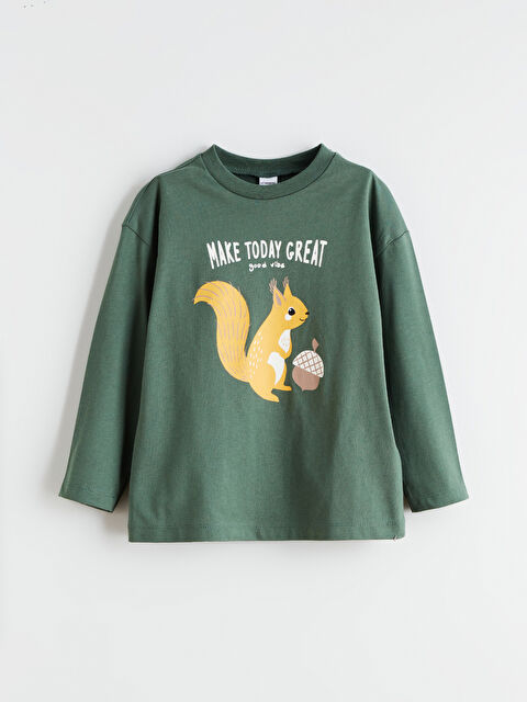 LCW ECO Bisiklet Yaka Baskılı Erkek Çocuk Tişört - W5J959Z1-CRR