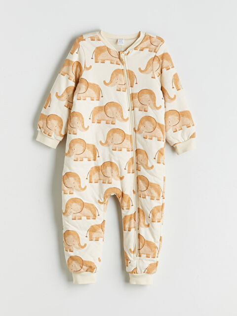 LCW ECO Bisiklet Yaka Uzun Kollu Baskılı Erkek Bebek Uyku Tulumu - W5J960Z1-LQA