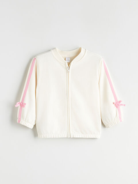 LCW Kids Bisiklet Yaka Fiyonk Detaylı Kız Çocuk Hırka - W5J972Z1-FES