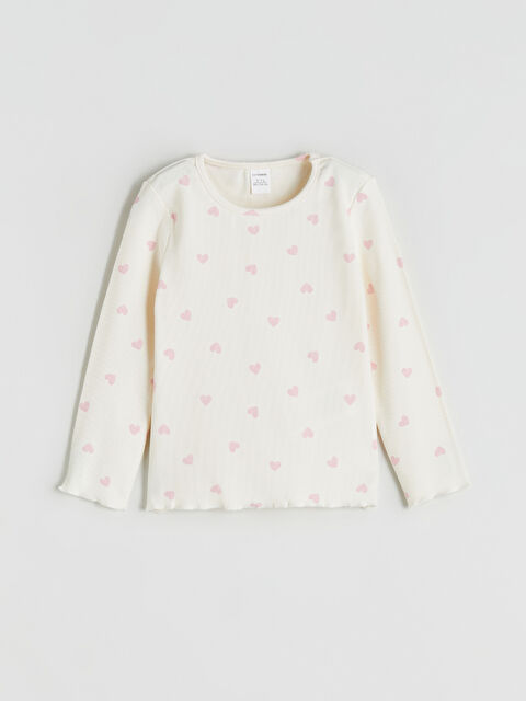 LCW Kids Uzun Kollu Kız Çocuk Kaşkorse Tişört - W5JA98Z1-LRA