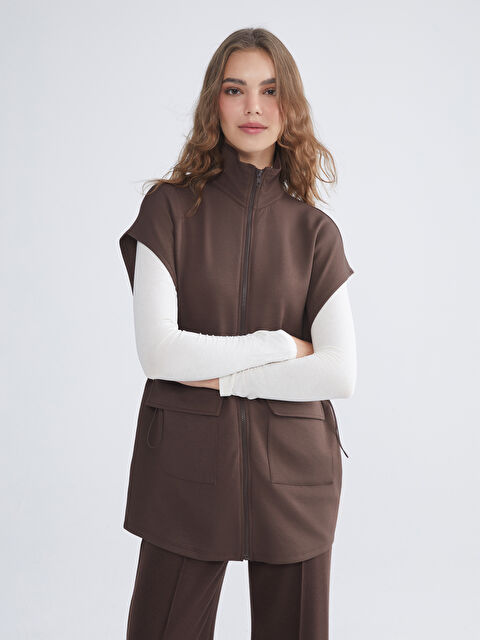 LCW Modest Dik Yaka Oversize Kadın Yelek - W5JB22Z8-HEH