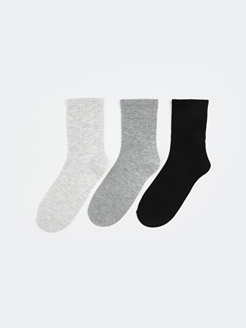 LCW ECO Kadın Düz Soket Çorap 3'lü - W5JD14Z8-LAK