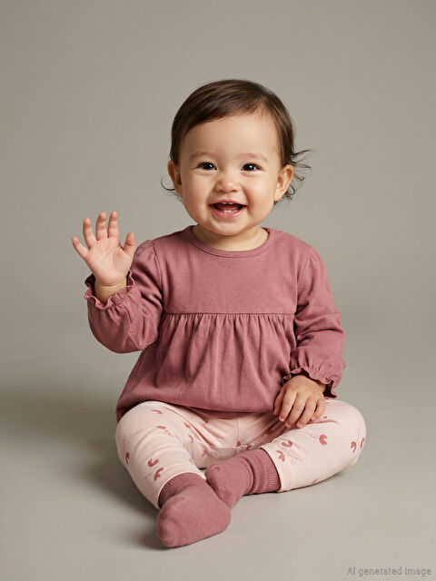 LCW baby Fırfırlı Kız Bebek Bluz ve Tayt - W5JD42Z1-GPV