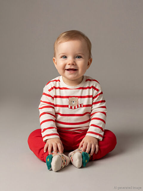 LCW baby Baskılı Kız Bebek Sweatshirt ve Eşofman Altı - W5JD62Z1-LFC