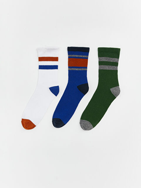 LCW Kids Çizgili Erkek Çocuk Soket Çorap 3'lü - W5JE24Z4-J5E