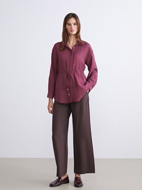 LCW Comfort Beli Lastikli Geniş Paça Kadın Pantolon - W5JF84Z8-HMK