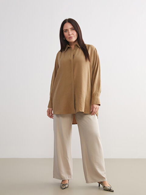 LCW Comfort Beli Lastikli Geniş Paça Kadın Pantolon - W5JF84Z8-R82