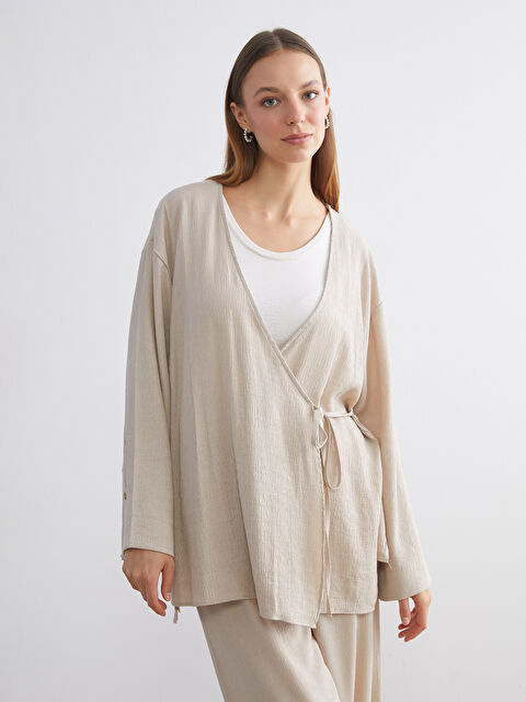 LCW Modest Kruvaze Yaka Dokulu Kadın Kimono - W5JG50Z8-E7V