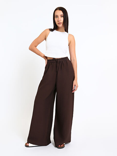 LCW Vision Elastic Waist Wide Leg Women's Trousers - W5JI74Z8-D2N