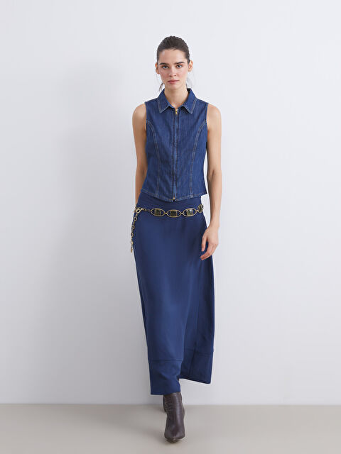 LCW Vision Beli Fermuarlı Modal Karışımlı A Kesim Etek - W5JJ72Z8-R4J