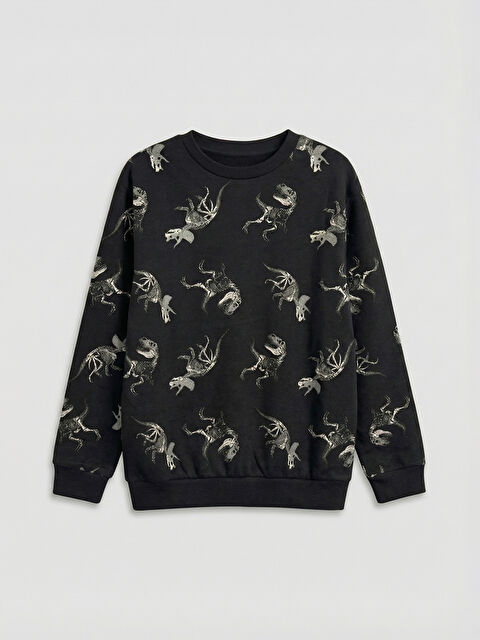 LCW ECO Printed Boys' Thick Sweatshirt - W5JL27Z4-CVL