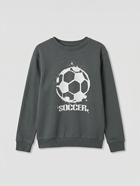 LCW ECO Μπλούζα Φούτερ για Αγόρια με Εκτύπωση και Χοντρή Υφή - W5JL27Z4-YKA