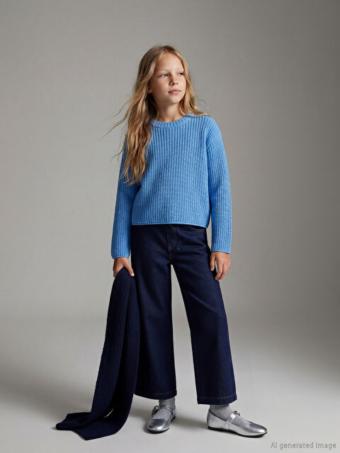 LCW Kids Wideleg Girls Jeans - W5JL85Z4-423