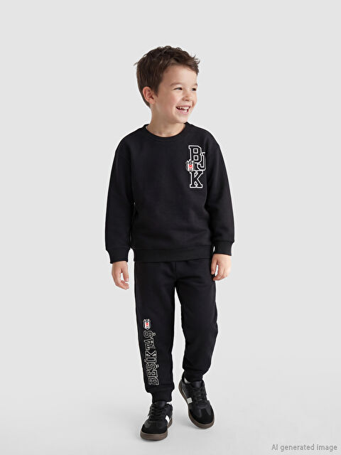 LCW Kids Beşiktaş Baskılı Erkek Çocuk Sweatshirt ve Eşofman Altı - W5JM36Z1-CVL