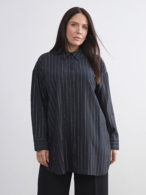 LCW Modest Çizgili Kadın Gömlek Tunik - W5JN17Z8-LEG