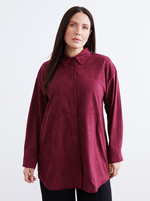 LCW Modest Süet Görünümlü Kadın Gömlek Tunik - W5JN20Z8-F7F