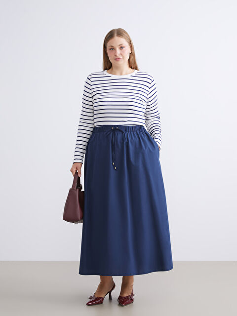 LCWAIKIKI Classic Elastic Waist Poplin A-Line Skirt - W5JN59Z8-R4J