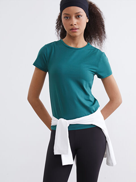 KOOR SPORT Bisiklet Yaka Soft Touch Kadın Spor Tişört - W5JO36Z8-R4T