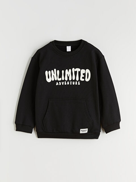 LCW Kids Bisiklet Yaka Baskılı Erkek Çocuk Sweatshirt - W5JO84Z1-CVL