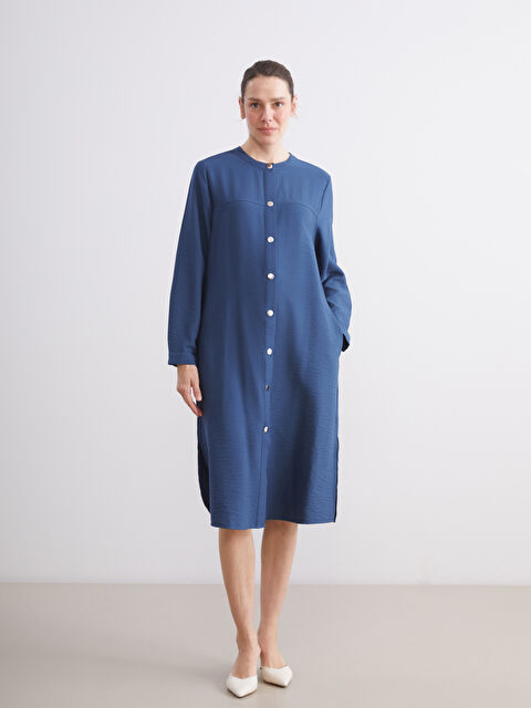 LCW Grace Bisiklet Yaka Keten Görünümlü Elbise - W5JP50Z8-HSD