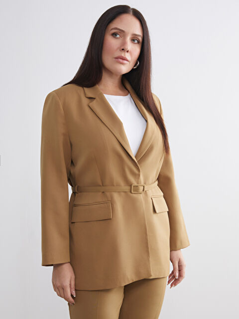 LCWAIKIKI Classic Beli Kemerli Kadın Blazer Ceket - W5JP73Z8-GQR