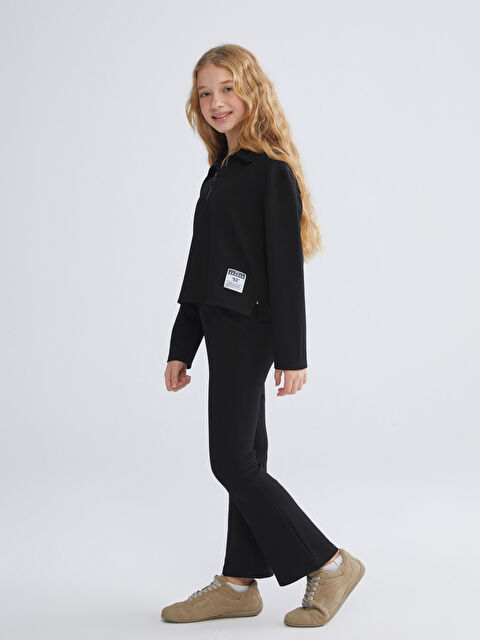 LCW Kids Polo Yaka Kız Çocuk Sweatshirt ve Pantolon - W5JR86Z4-CVL