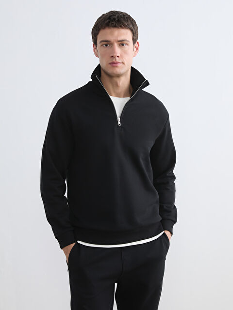 LCW Vision Dik Yaka Erkek Kalın Sweatshirt - W5JS91Z8-CVL