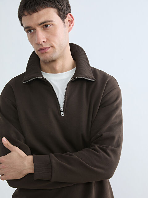 LCW Vision Dik Yaka Erkek Kalın Sweatshirt - W5JS91Z8-HNM