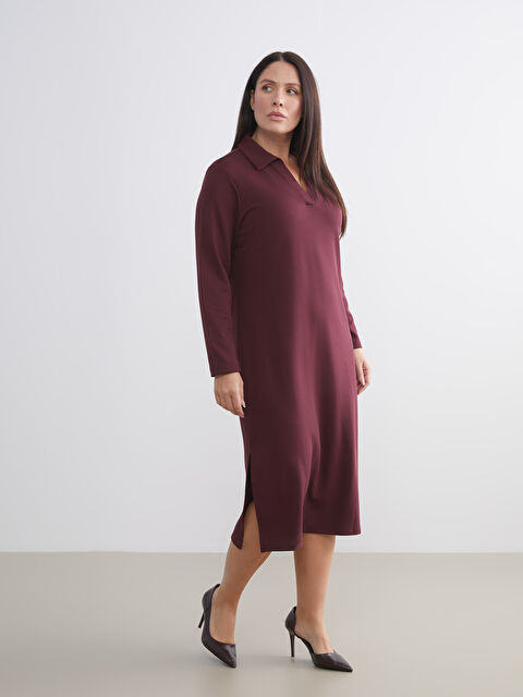 LCWAIKIKI Classic Büyük Beden Polo Yaka Bodycon Elbise - W5JT10Z8-YYP