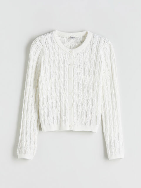 LCW Kids Bisiklet Yaka Kız Çocuk Triko Hırka - W5JU12Z4-FES