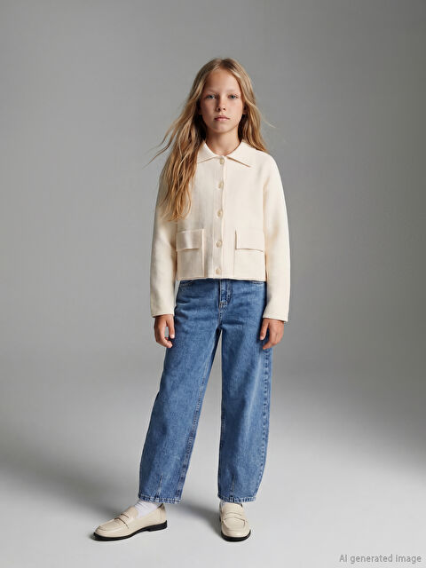 LCW Kids Balloon Fit Kız Çocuk Jean Pantolon - W5JU72Z4-SHK