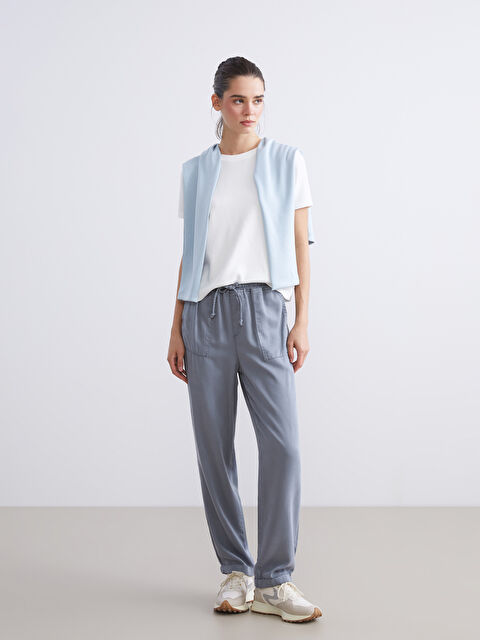 LCW Jeans Beli Lastikli Carrot Fit Kadın Jean Pantolon - W5JV35Z8-HEL