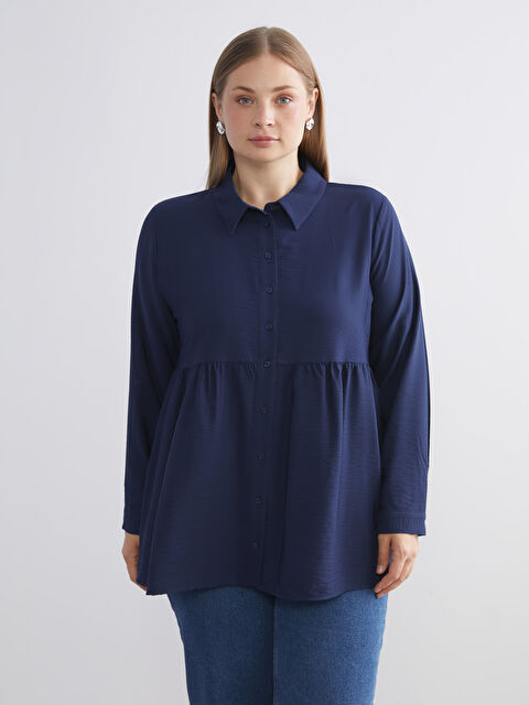 LCW Comfort Pileli Kadın Gömlek Tunik - W5JV78Z8-CUJ