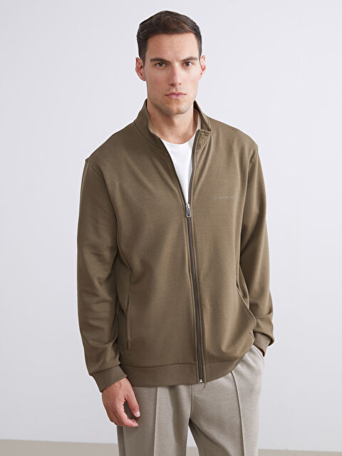 LC WAIKIKI Rahat Kalıp Dik Yaka Erkek Fermuarlı Sweatshirt - W5JV80Z8-ZU8