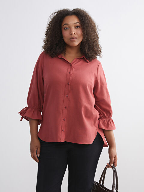 LCW Grace Regular Fit Fırfırlı Kadın Gömlek - W5JY08Z8-GXX