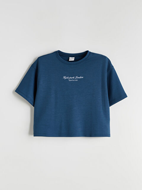 LCW Kids Bisiklet Yaka London Baskılı Kız Çocuk Tişört - W5JY81Z4-HSD