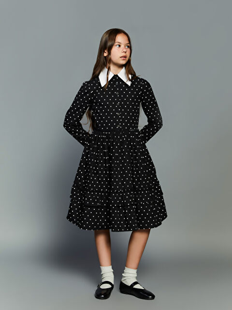 LCW Kids Puantiyeli Kız Çocuk Gömlek Elbise - W5K217Z4-CVL