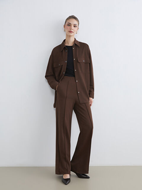 LCW Modest Beli Lastikli Geniş Paça Kadın Pantolon - W5K687Z8-HDT